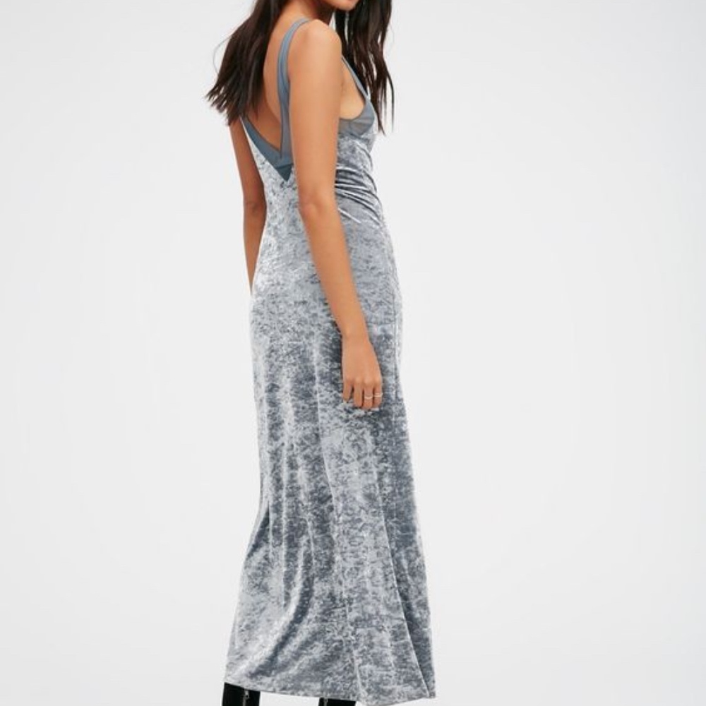 Free People Velvet Sheer-Mesh Trim Slip